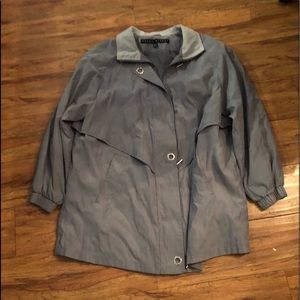 Fleet Street Women 1X Coat W Liner Wind Waterproof Mid Length Jacket Gray Green